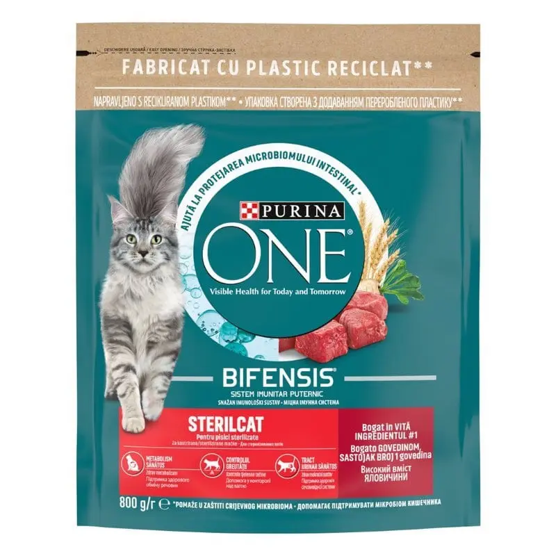 PURINA One Sterilcat, Vita cu Grau, hrana uscata pisici sterilizate, 800g