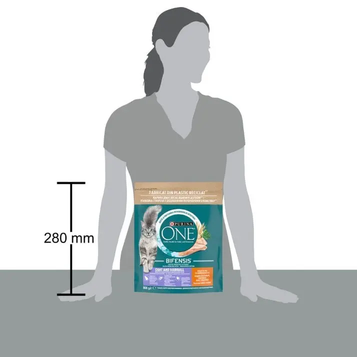 PURINA One Coat & Hairball, Pui, hrana uscata pisici, limitarea ghemurilor de blana, 800g - Image 3