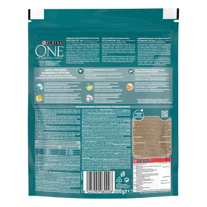 PURINA One Adult, Somon cu Cereale Integrale, hrana uscata pisici, 800g - Image 6