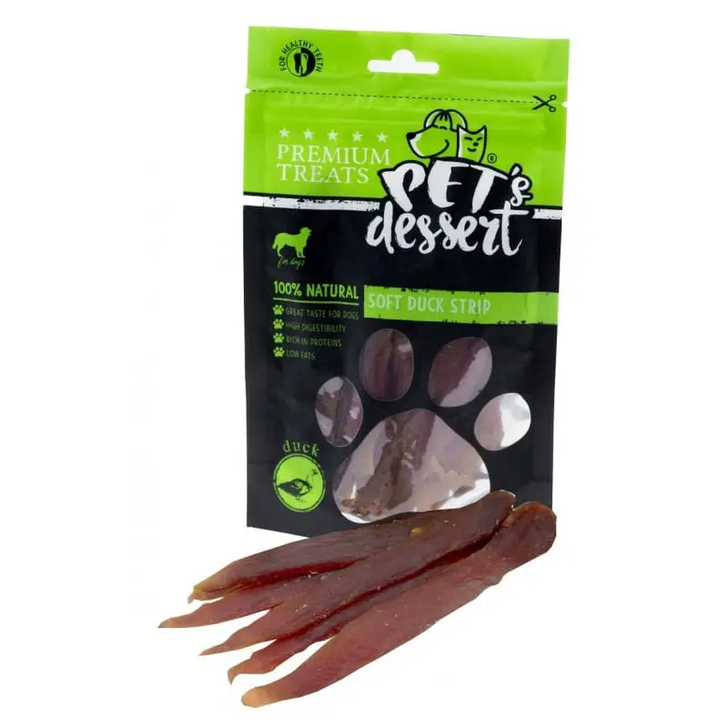 PET'S DESSERT Soft Strip, XS-XL, Rata, punguta recompense fara cereale caini, 80g - Image 2