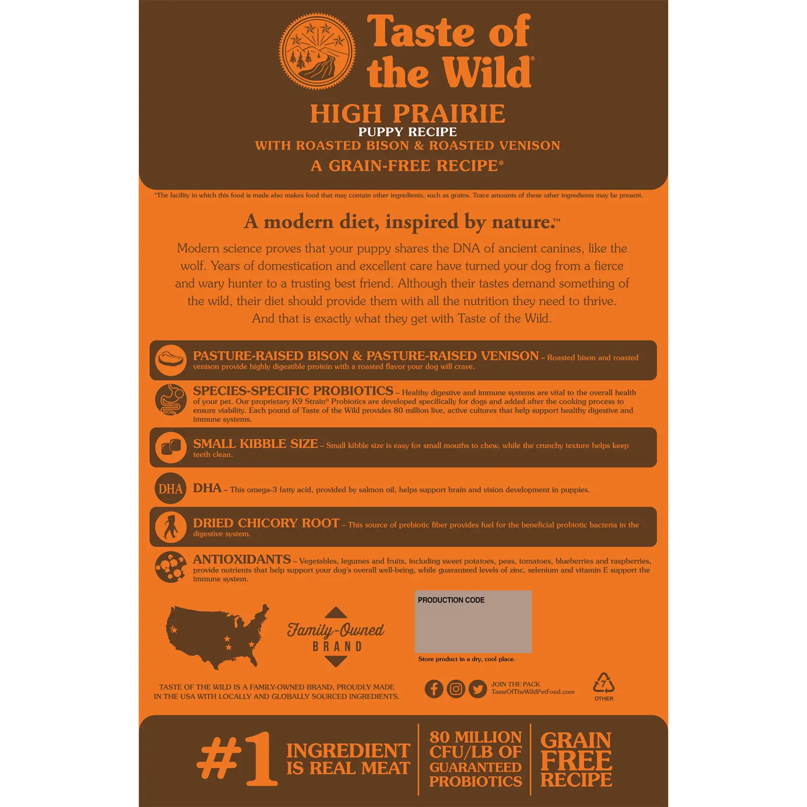 TASTE OF THE WILD High Prairie Puppy, Bizon si Vanat, hrana uscata fara cereale caini junior, 12.2kg - Image 4