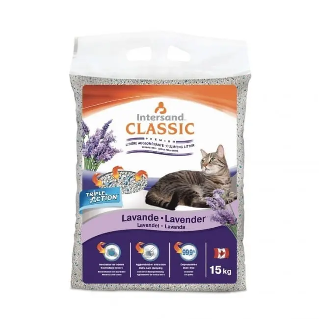 EXTREME CLASSIC Intersand, Lavanda, asternut igienic pisici, granule, bentonita, aglomerant, fara praf, 14kg - Image 2