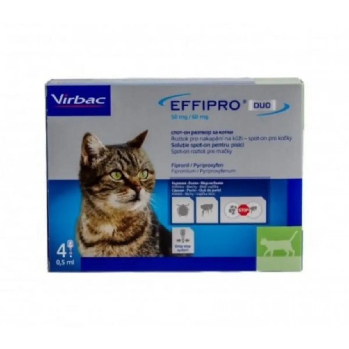 EFFIPRO Duo CT, deparazitare externa pisici, pipeta repelenta(1 - 6kg), 4buc