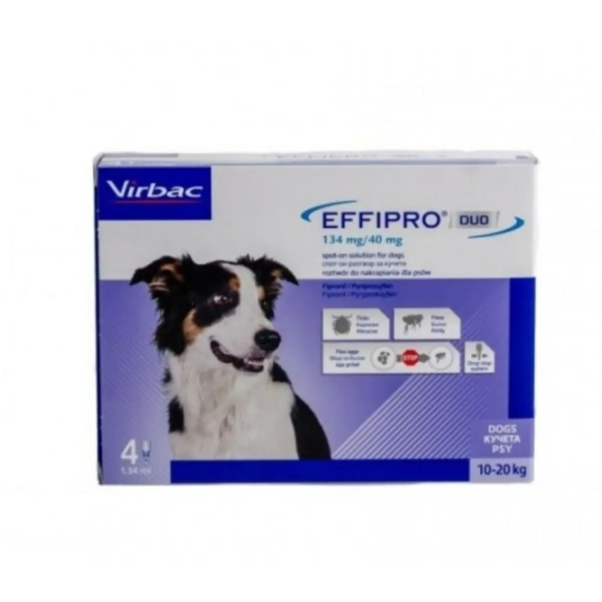 EFFIPRO Duo SD, deparazitare externa caini, pipeta repelenta, M(10 - 20kg), 4buc