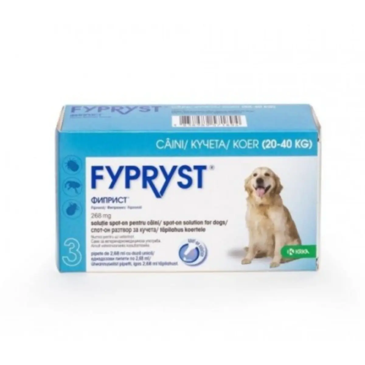 FYPRYST, deparazitare externa caini, pipeta repelenta, L(20 - 40kg), 3buc