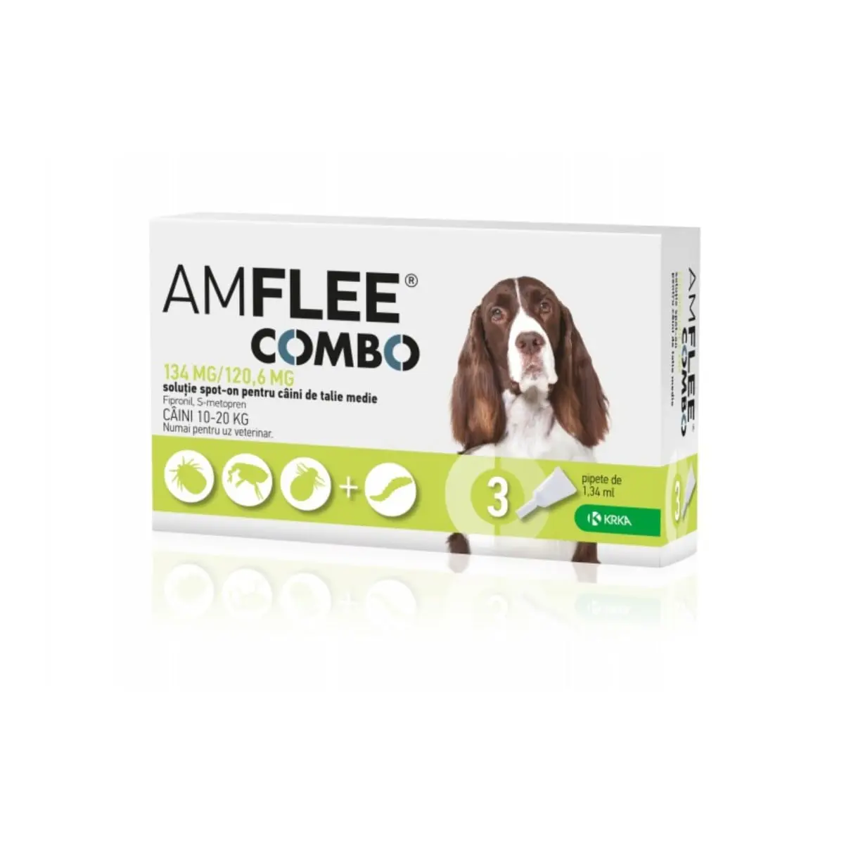 AMFLEE Combo Dog, spot-on, solutie antiparazitara, caini, 3 pipete AMFLEE Combo Dog, spot-on, solutie antiparazitara, caini 10-20 kg, 3 pipete - Image 2