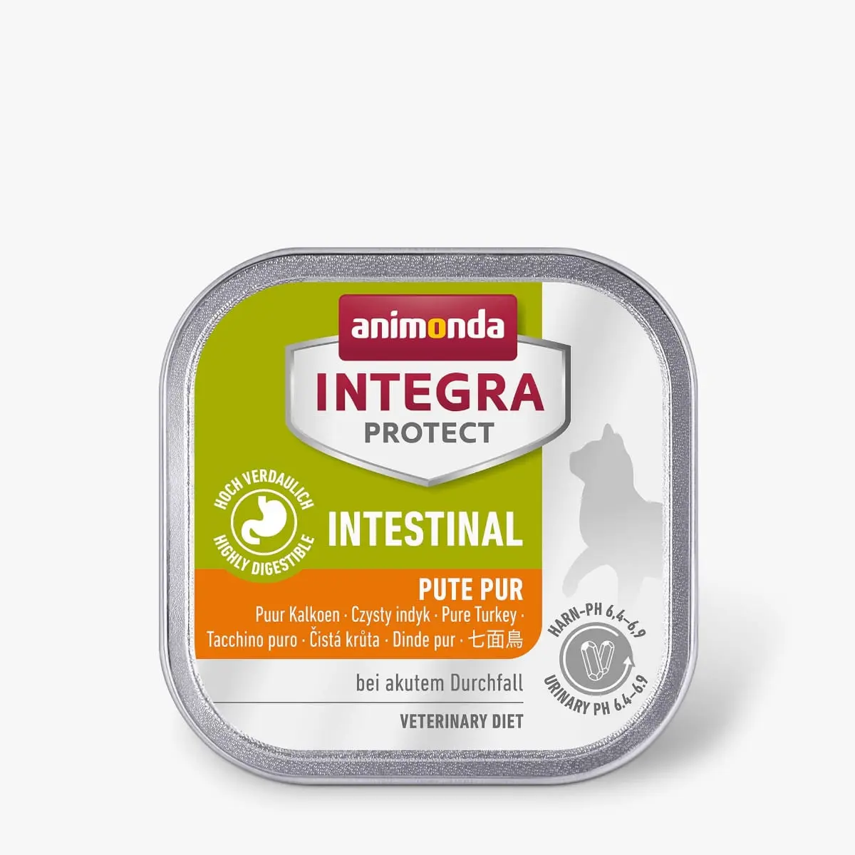 INTEGRA PROTECT Intestinal, Curcan, dieta veterinara, tavita hrana umeda continut redus cereale pisici, sistem digestiv, (in aspic), 100g