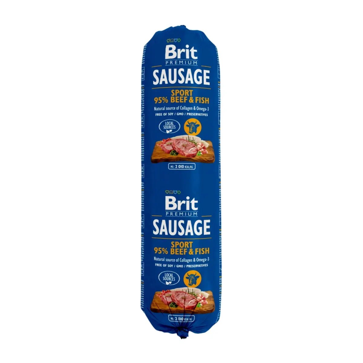 BRIT Premium Sport, Vita si Peste, salam hrana umeda continut redus cereale caini, activitate intensa, 800g