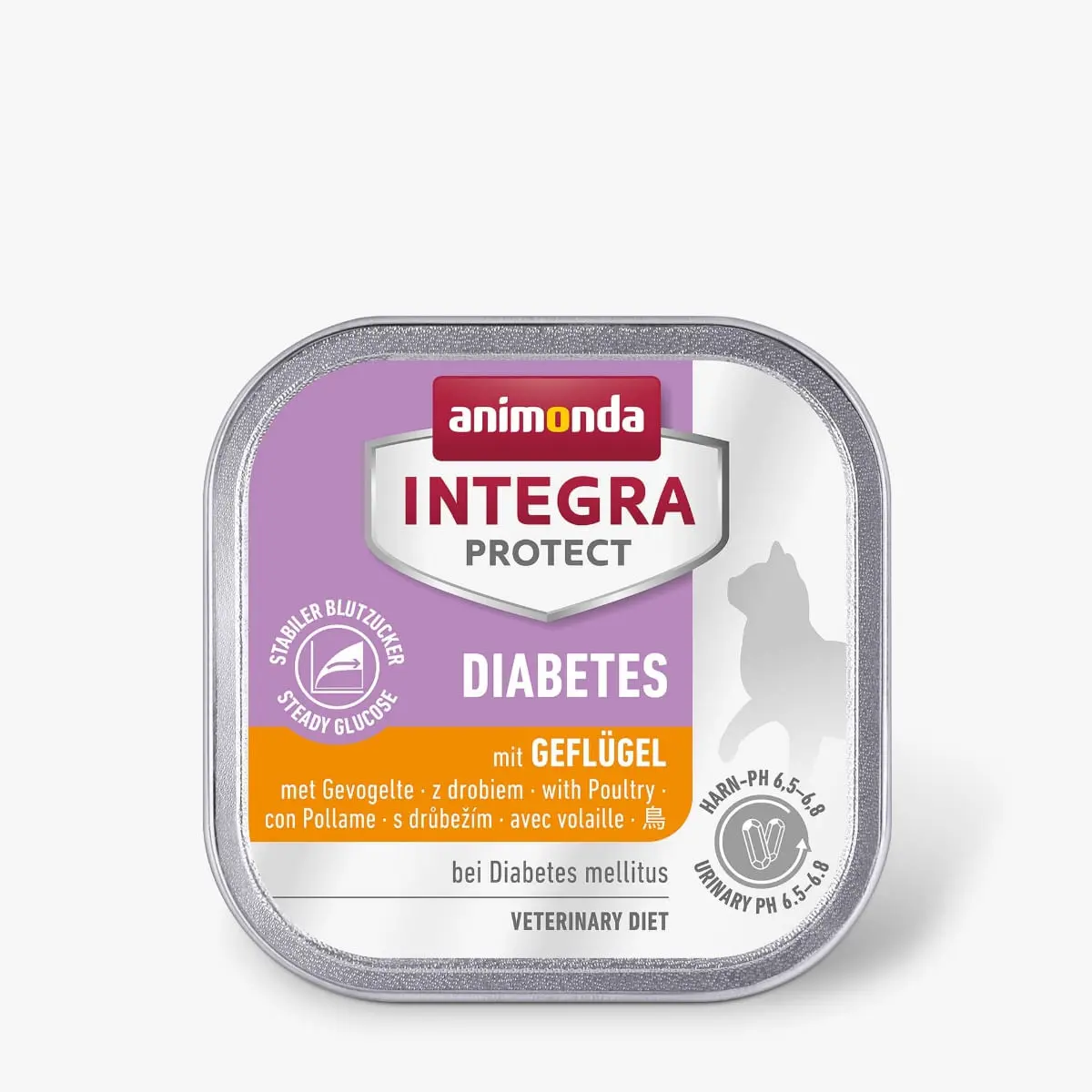 INTEGRA PROTECT Diabetes, Pasare, dieta veterinara, tavita hrana umeda fara cereale pisici, diabet, (in aspic), 100g