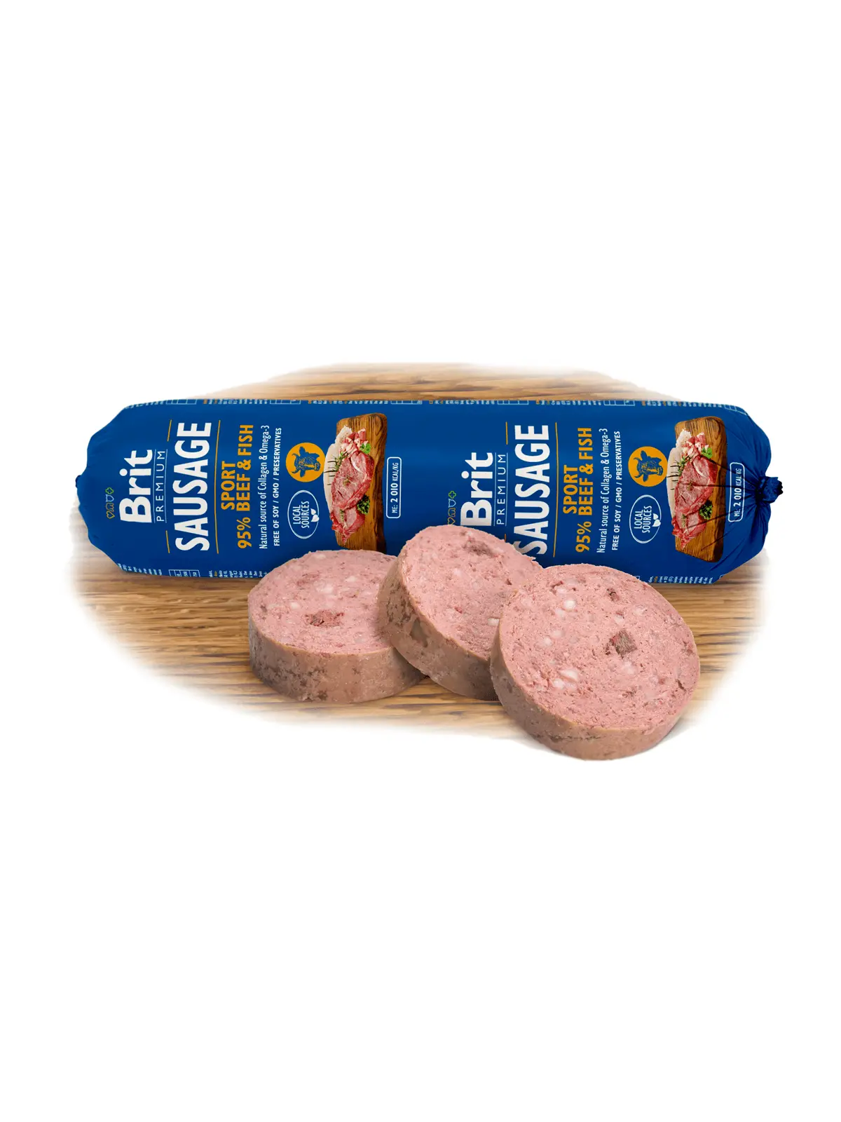 BRIT Premium Sport, Vita si Peste, salam hrana umeda continut redus cereale caini, activitate intensa, 800g - Image 3