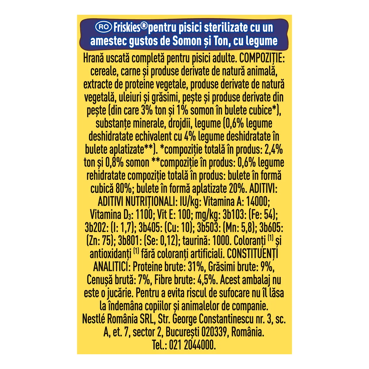 PURINA Friskies Adult Sterilised, Somon cu Legume, hrana uscata pisici sterilizate, 1.5kg - Image 4