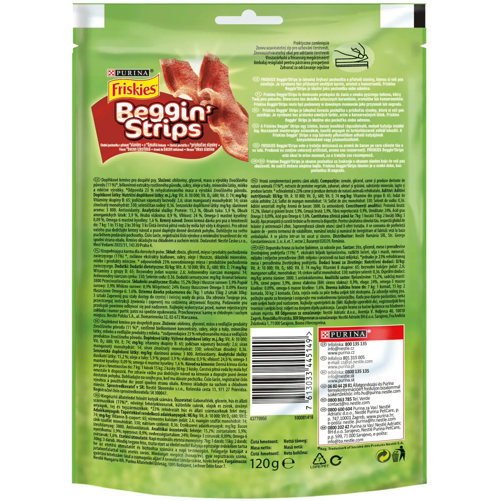 PURINA Friskies Beggin' Strips, Vita, recompense caini, fasii, 120g - Image 4