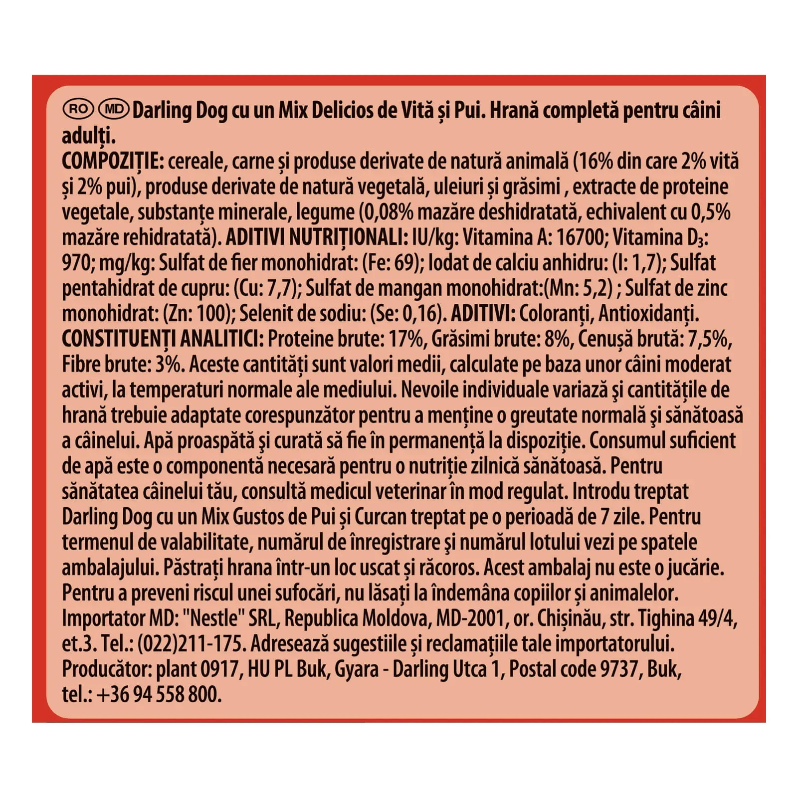 PURINA Darling Adult, Vita cu Legume, hrana uscata pentru caini PURINA Darling Adult, Vita, Pui cu Legume, hrana uscata pentru caini, 10kg - Image 6