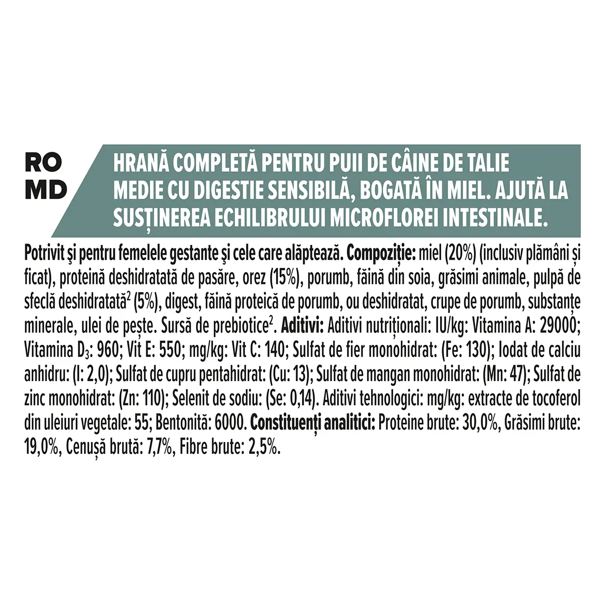 PURINA Pro Plan Sensitive Digestion Puppy M, Miel, hrana uscata caini junior, sensibilitati digestive, 12kg - Image 6