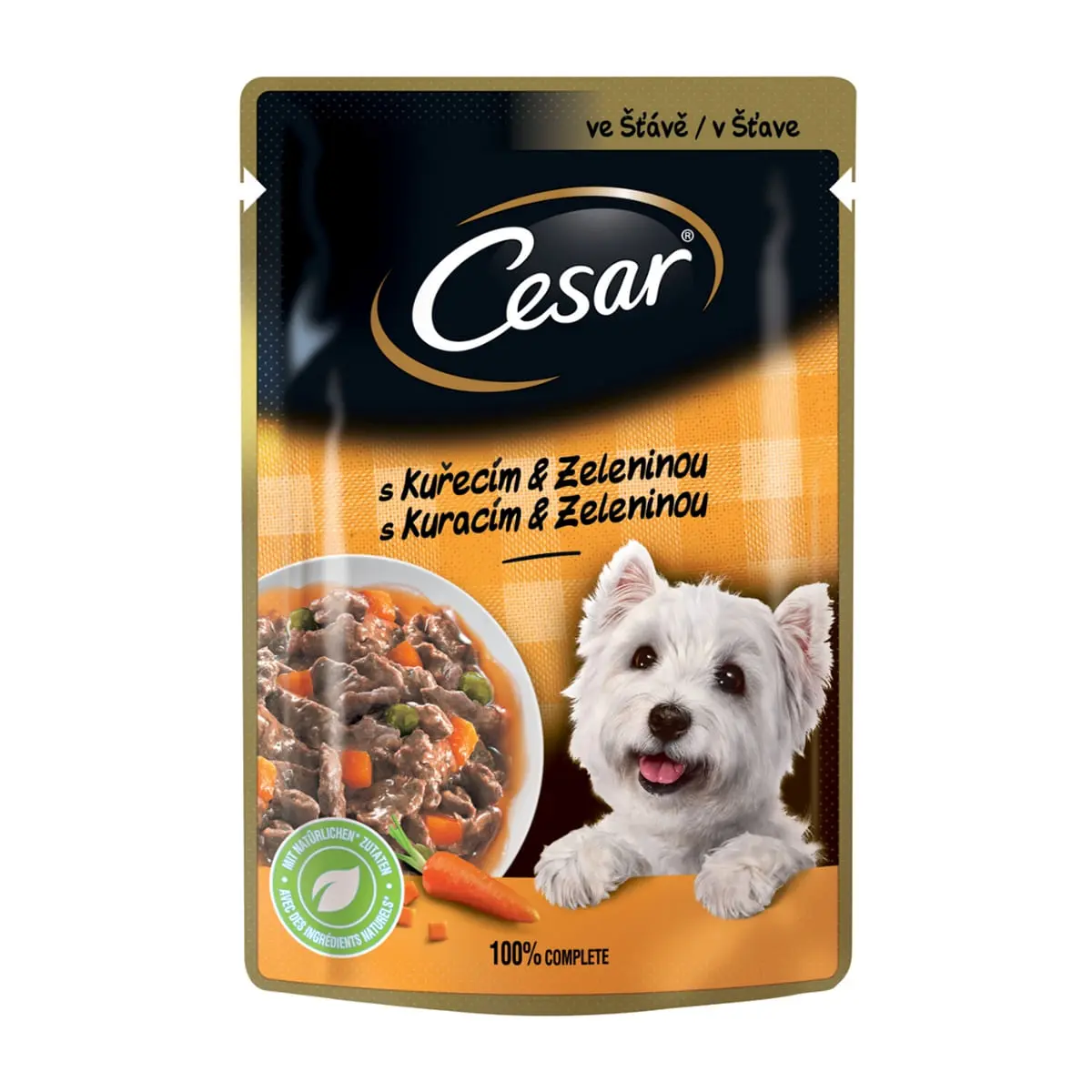 CESAR Pui si Legume, hrana umeda caini, (in sos) CESAR Pui si Legume, plic hrana umeda caini, (in sos), 100g