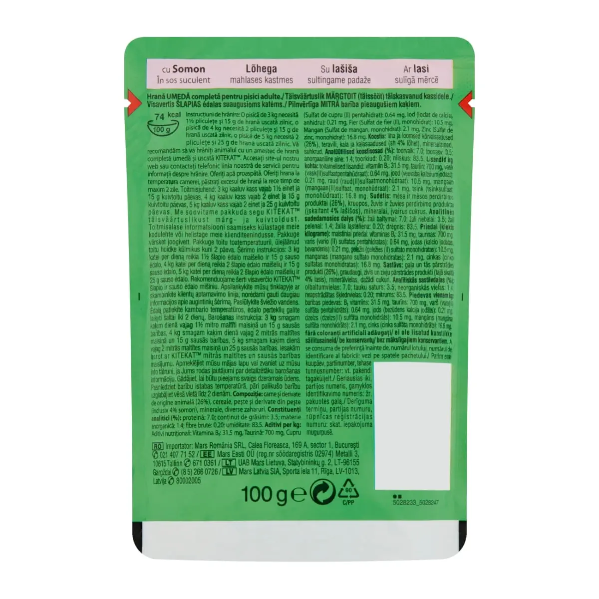 KITEKAT Natural Vitality, Somon, plic hrana umeda pisici, (in sos), 100g - Image 4