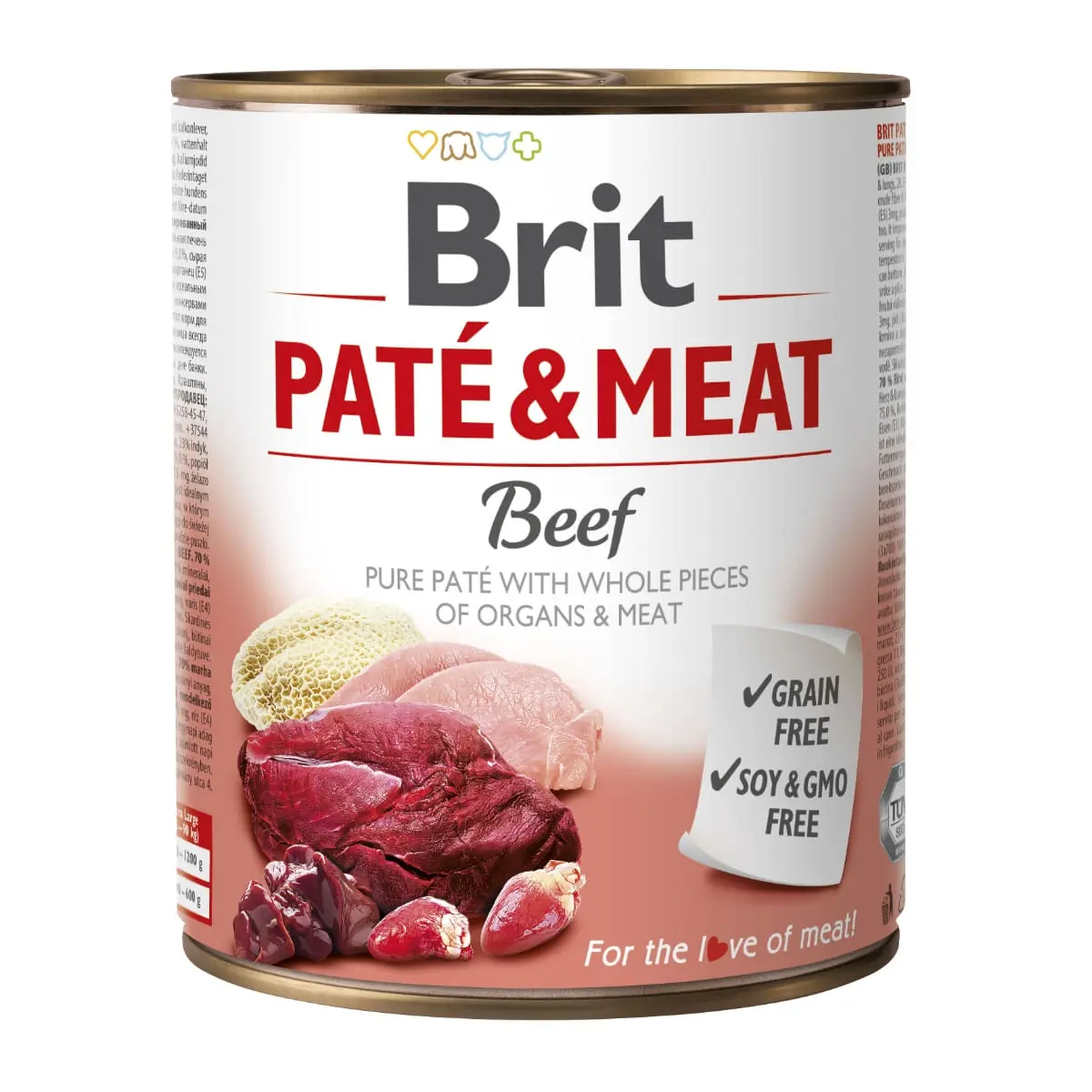 BRIT Pate & Meat, Vita, conserva hrana umeda fara cereale caini, (pate cu bucati de carne), 800g - Image 3