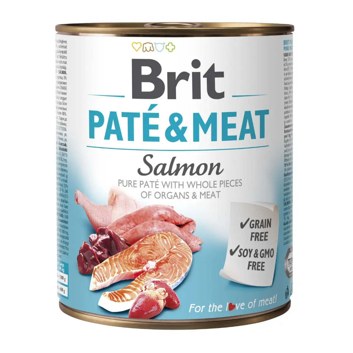BRIT Pate & Meat, Somon, conserva hrana umeda fara cereale caini, (pate cu bucati de carne), 800g - Image 2