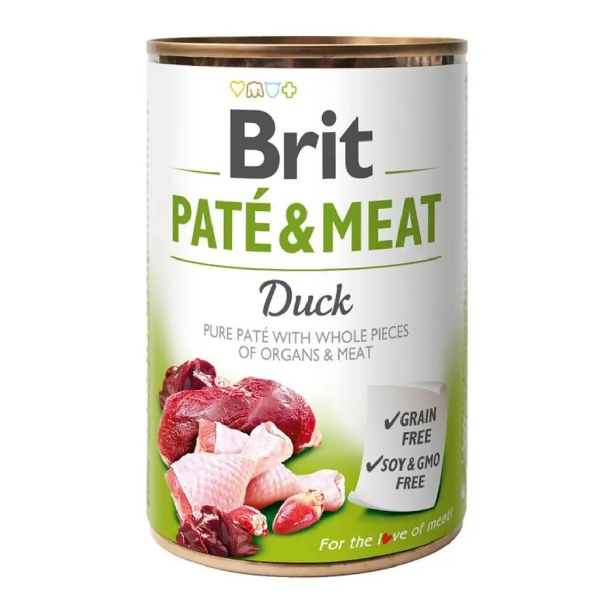 BRIT Pate & Meat, Rata, conserva hrana umeda fara cereale caini, (pate cu bucati de carne), 400g