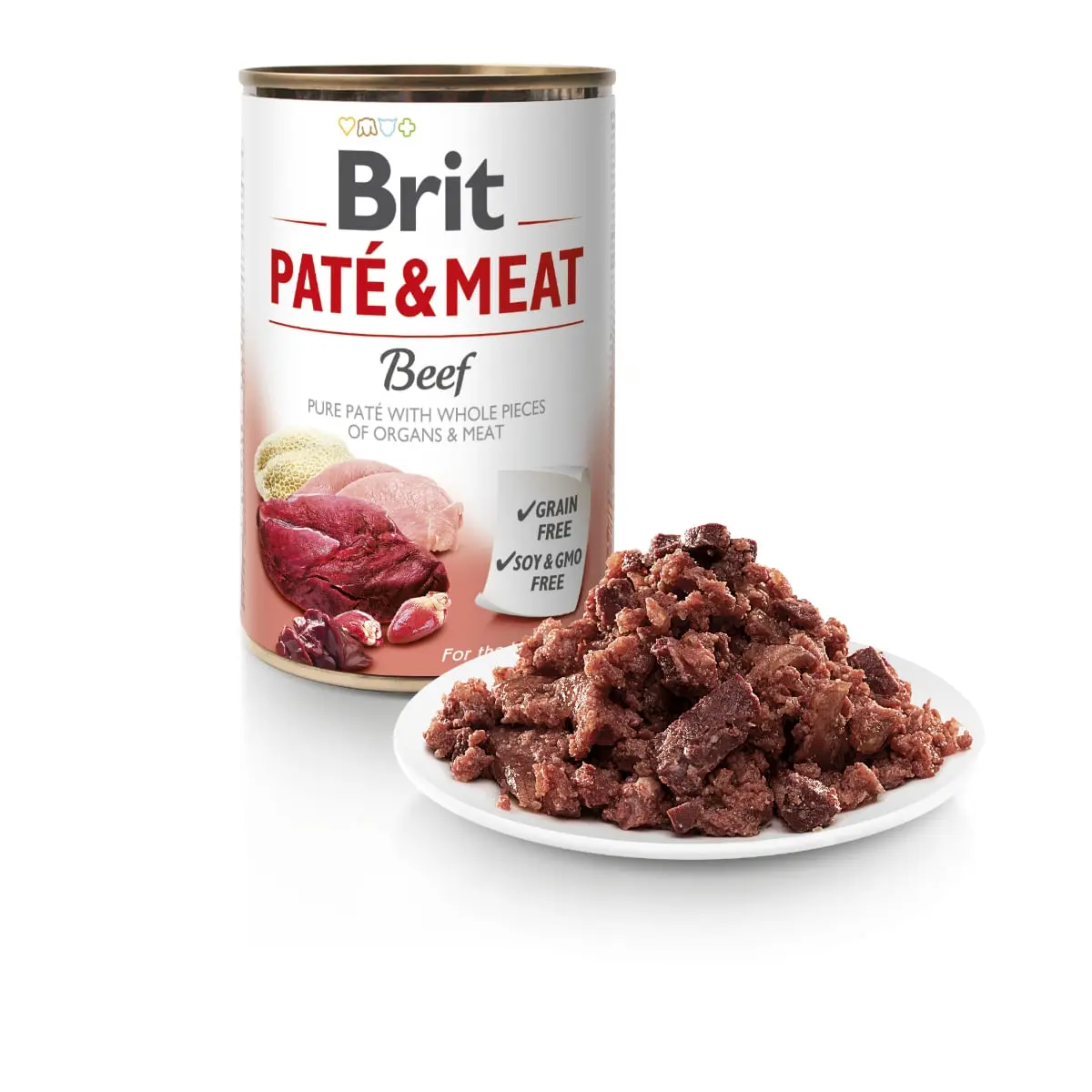 BRIT Pate & Meat, Vita, conserva hrana umeda fara cereale caini, (pate cu bucati de carne), 800g - Image 4