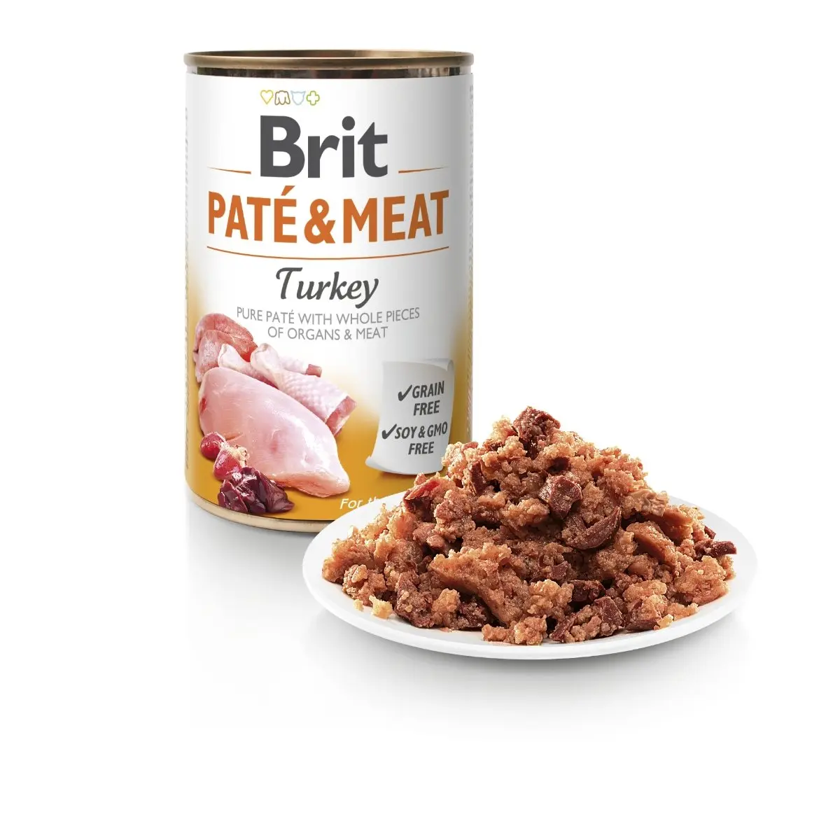 BRIT Pate & Meat, Curcan, conserva hrana umeda fara cereale caini, (pate cu bucati de carne), 800g - Image 3