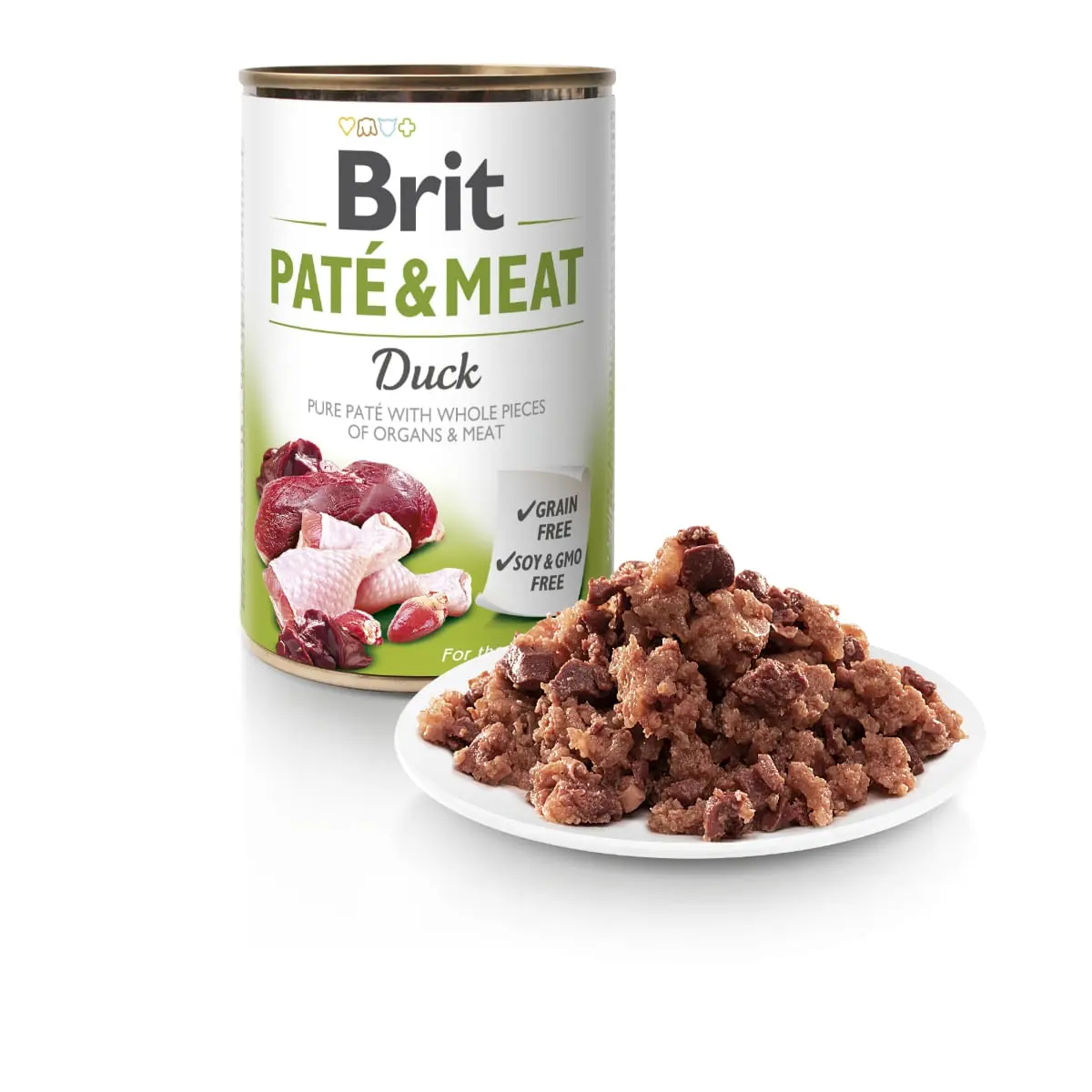 BRIT Pate & Meat, Rata, conserva hrana umeda fara cereale caini, (pate cu bucati de carne), 400g - Image 3