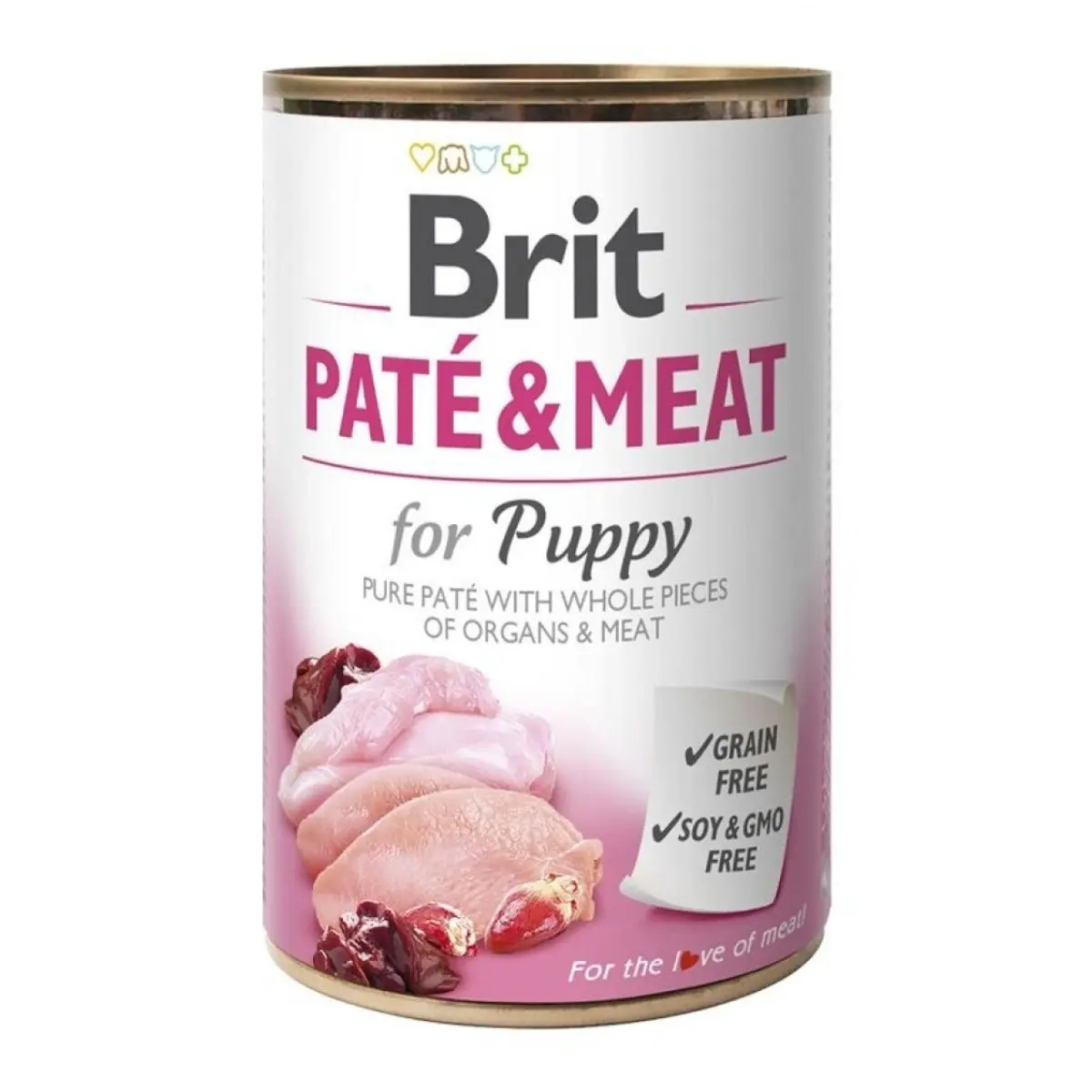 BRIT Pate and Meat Puppy, XS-XL, Pui si Curcan, conserva hrana umeda caini junior, (pate), 400g