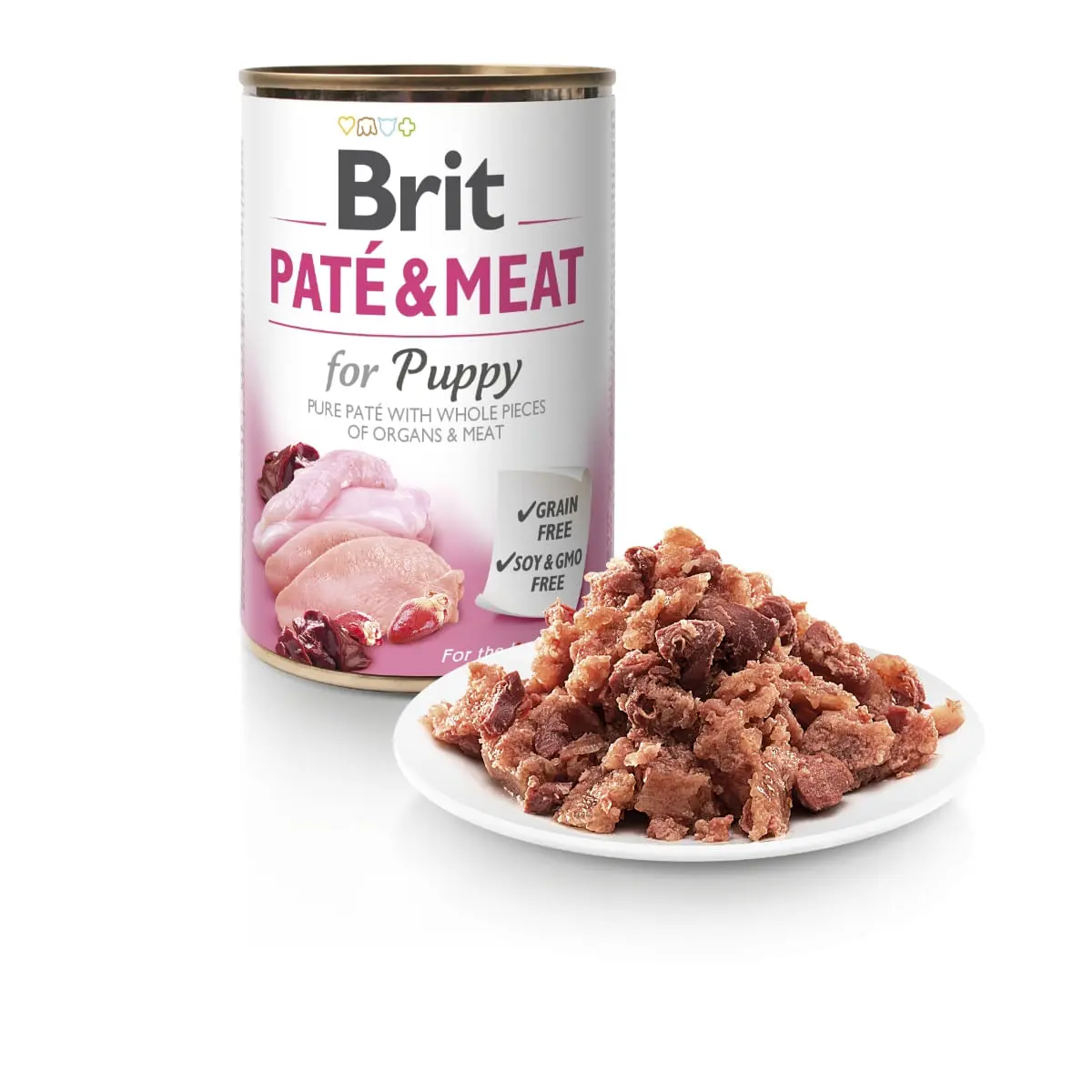 BRIT Pate and Meat Puppy, XS-XL, Pui si Curcan, conserva hrana umeda caini junior, (pate), 800g - Image 4