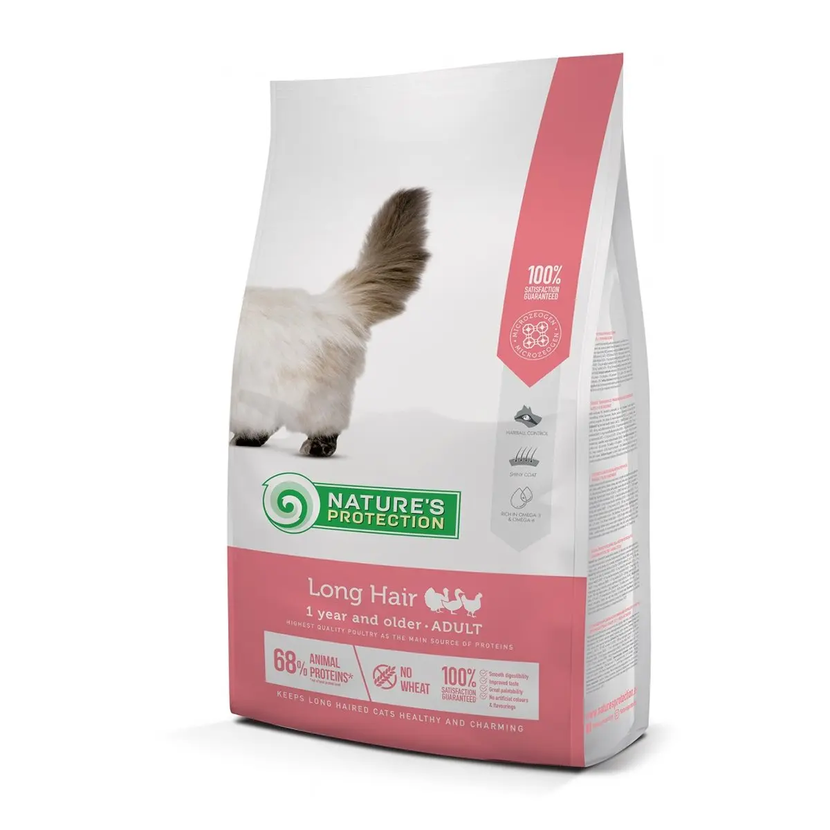 NATURES PROTECTION Long Hair, Pasare, hrana uscata pisici cu par lung, 7kg