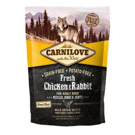 CARNILOVE Fresh Muscles, Bones & Joints S-XL, Pui si Iepure, hrana uscata fara cereale caini, sensibilitati articulare, 1.5kg - Image 2