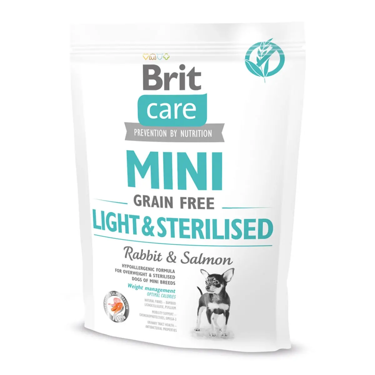 BRIT Care Mini Light & Sterilised, XS-S, Iepure, hrana uscata fara cereale caini sterilizati, 400g - Image 2