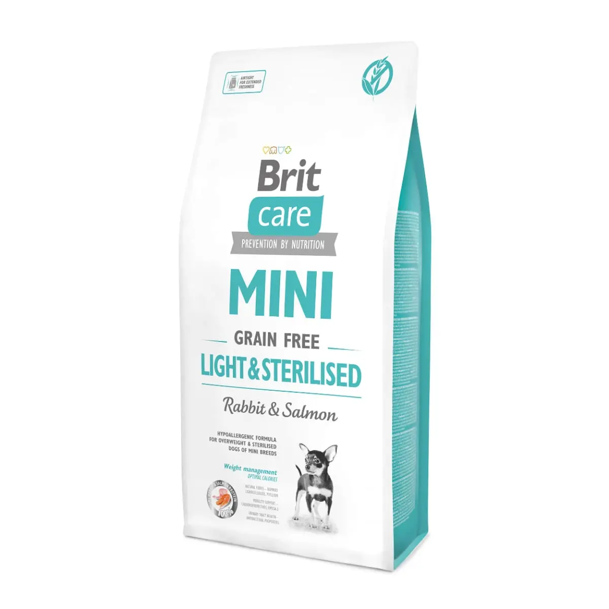 BRIT Care Mini Light & Sterilised, XS-S, Iepure, hrana uscata fara cereale caini sterilizati, 7Kg
