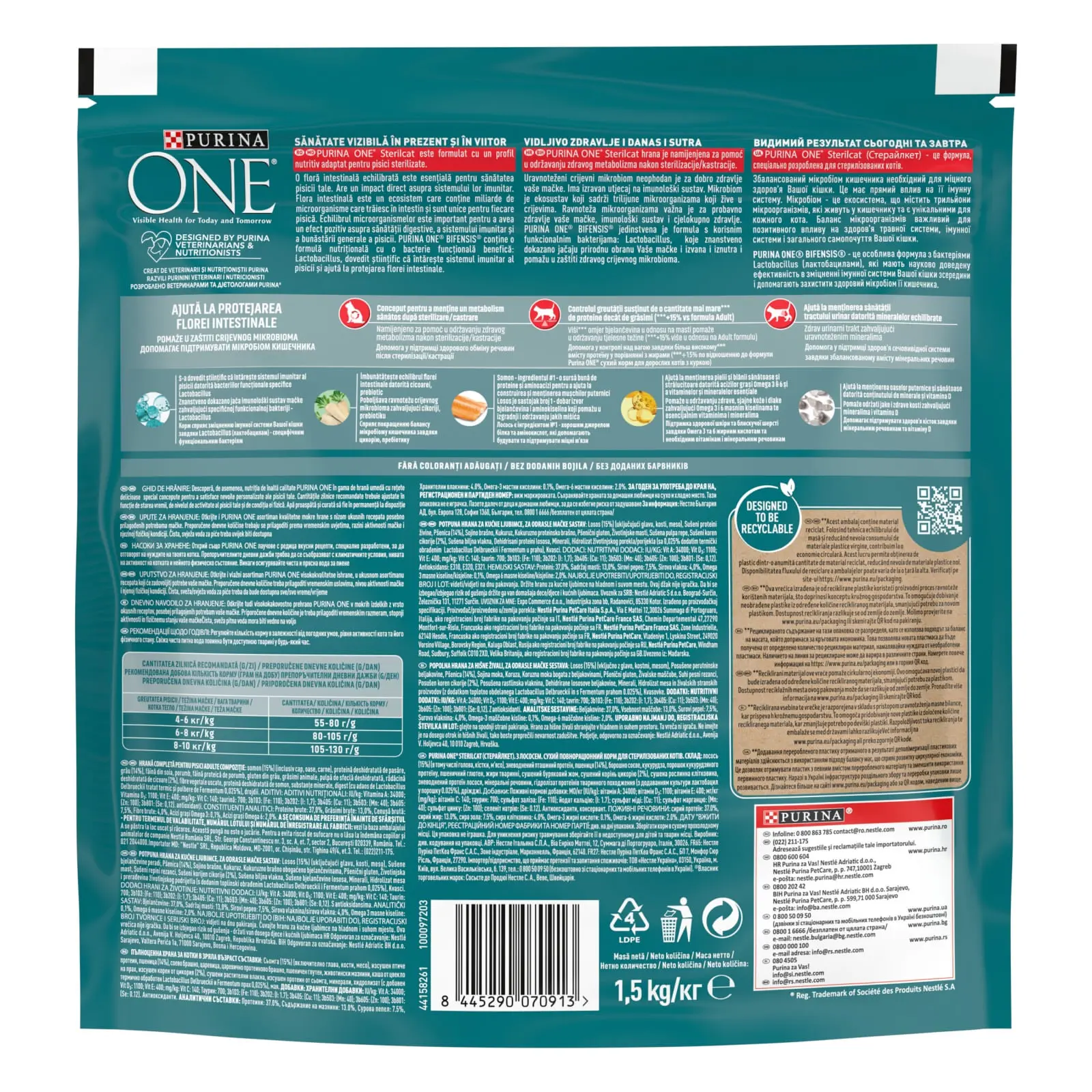 PURINA One Sterilcat, Somon cu Grau, hrana uscata pisici sterilizate, 1.5kg - Image 5