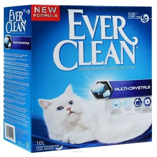 EVER CLEAN Multi Crystals, neparfumat, asternut igienic pisici, granule, bentonita, aglomerant, neutralizare mirosuri, 10l