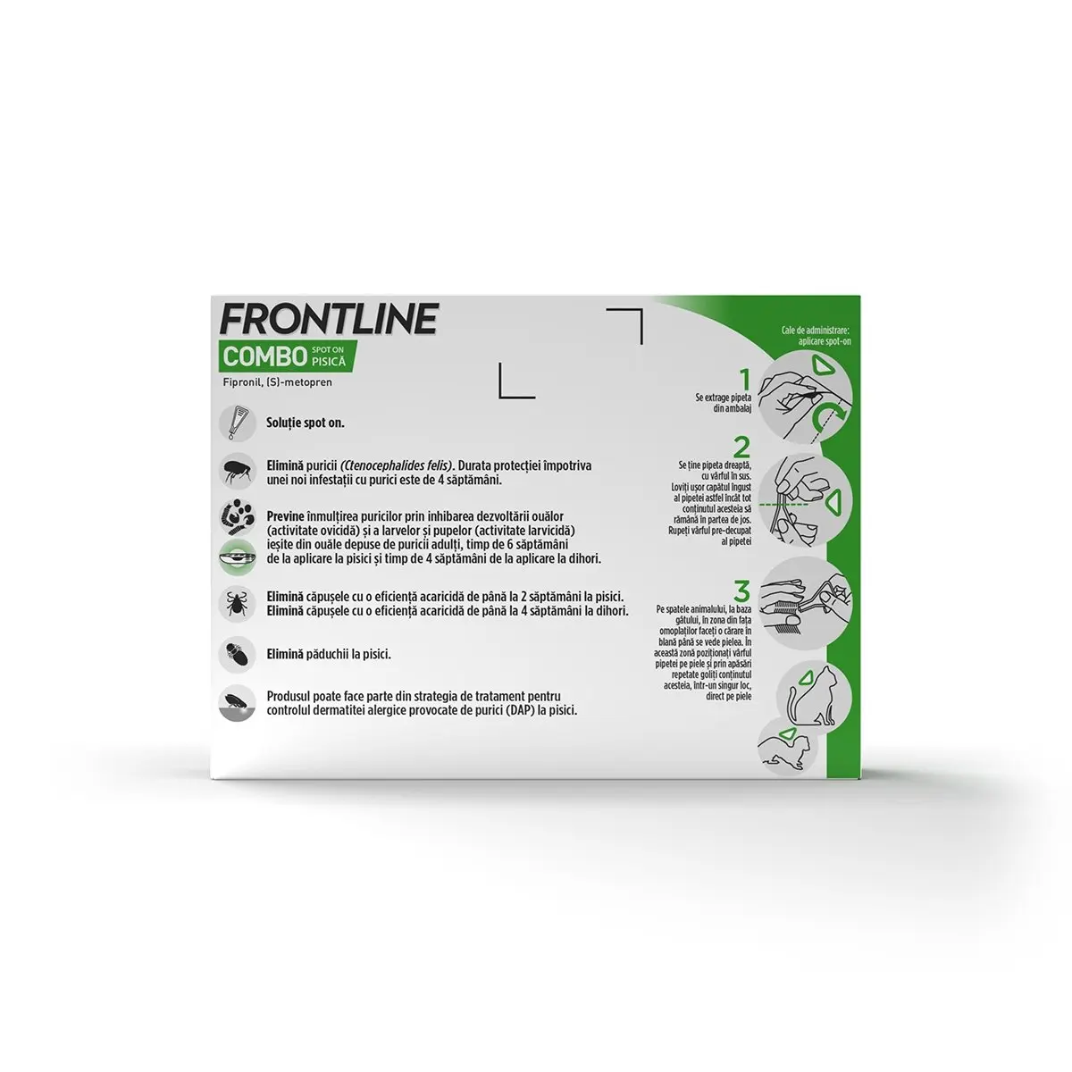 FRONTLINE Combo, spot-on, solutie antiparazitara, pisici, 3 pipete - Image 4