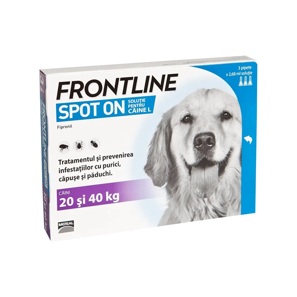 FRONTLINE Spot-On, solutie antiparazitara, caini 20-40kg, 3 pipete