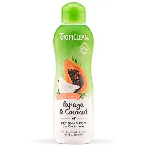 TROPICLEAN, sampon si balsam 2in1 caini, Papaya si Nuca de cocos, flacon, 355ml