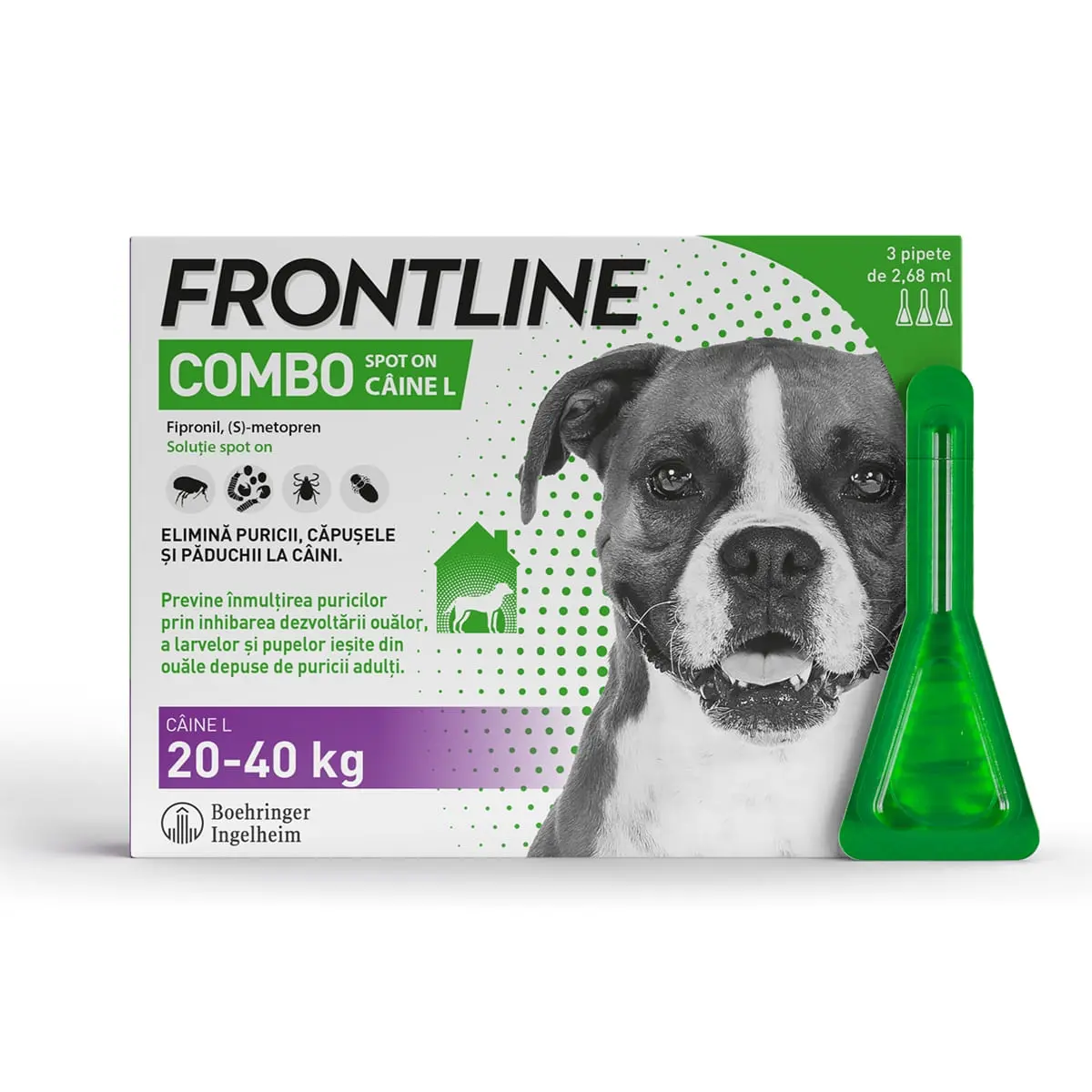 Frontline Combo, solutie spot-on antiparazitara, caini FRONTLINE Combo, spot-on, solutie antiparazitara, caini 20-40kg, 3 pipete - Image 3