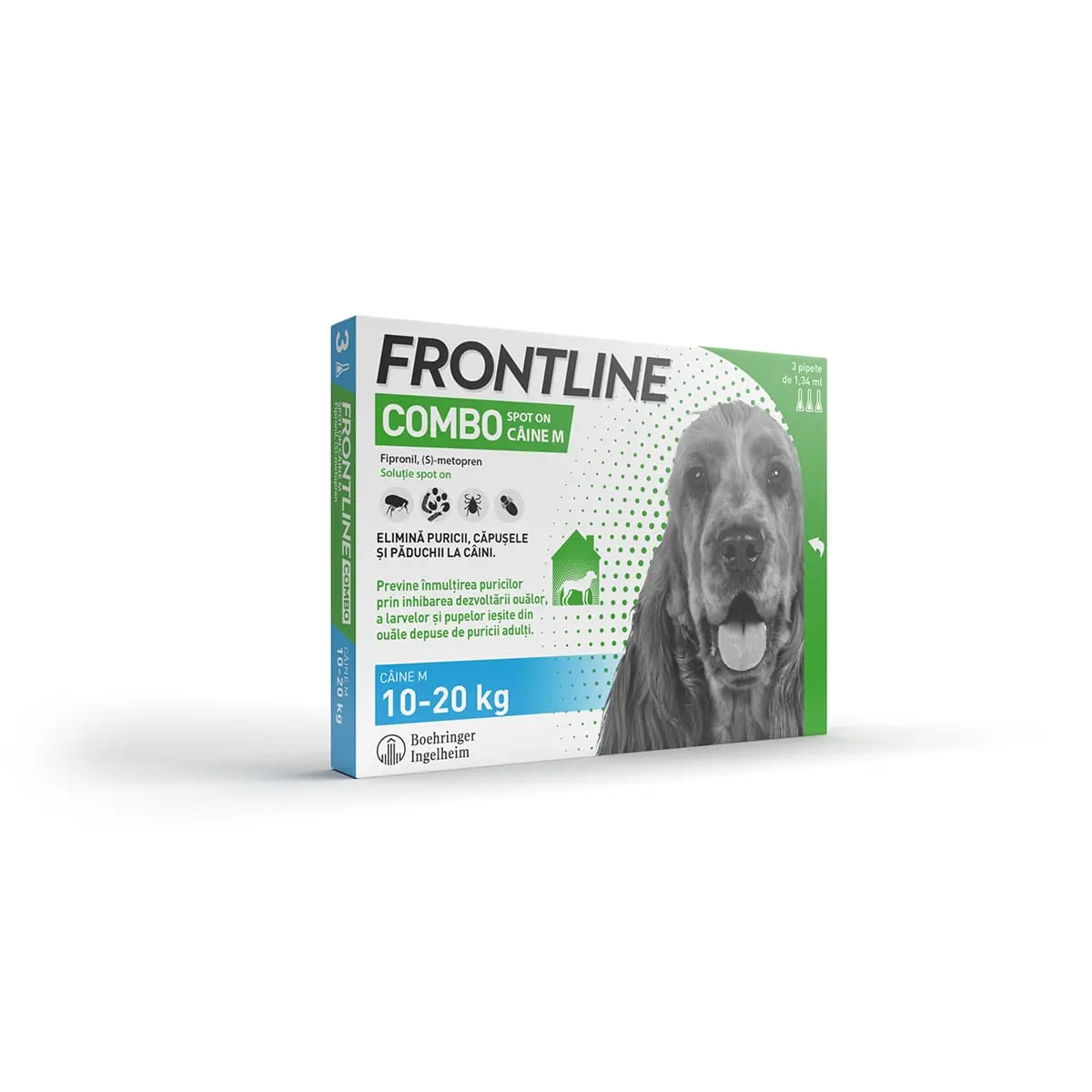 Frontline Combo, solutie spot-on antiparazitara, caini FRONTLINE Combo, spot-on, solutie antiparazitara, caini 10-20kg, 3 pipete - Image 3