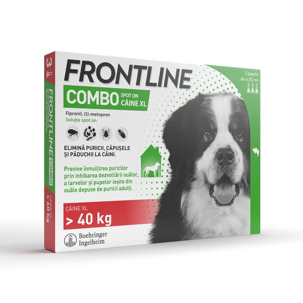 Frontline Combo, solutie spot-on antiparazitara, caini FRONTLINE Combo, spot-on, solutie antiparazitara, caini 40-60kg, 3 pipete - Image 3