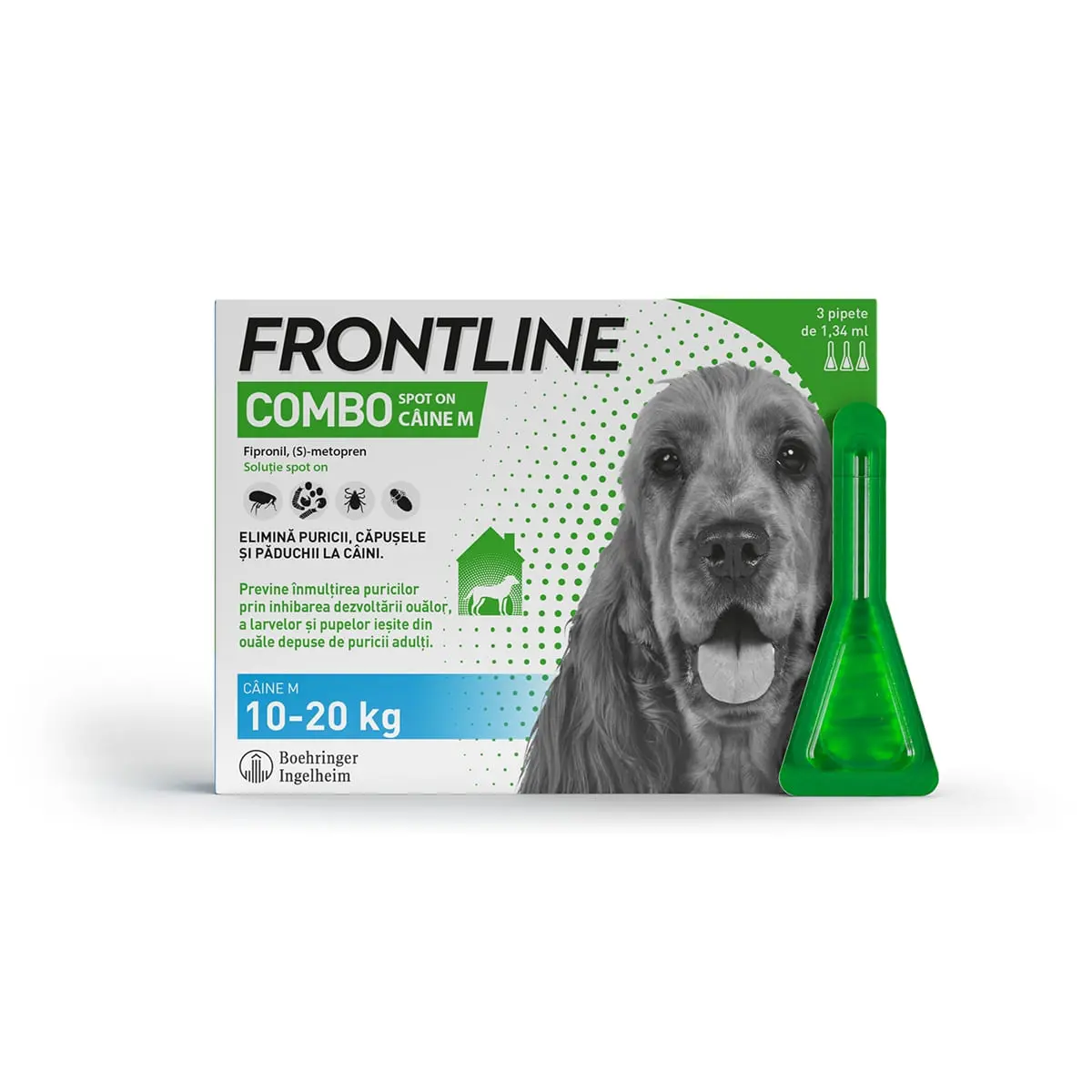 Frontline Combo, solutie spot-on antiparazitara, caini FRONTLINE Combo, spot-on, solutie antiparazitara, caini 10-20kg, 3 pipete - Image 4