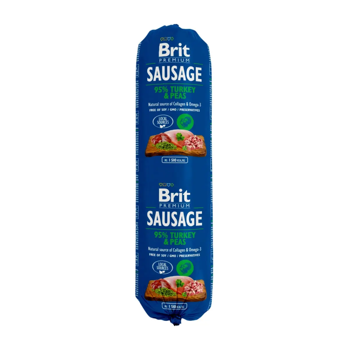 BRIT Premium, Curcan cu Mazare, salam hrana umeda fara cereale caini, 800g