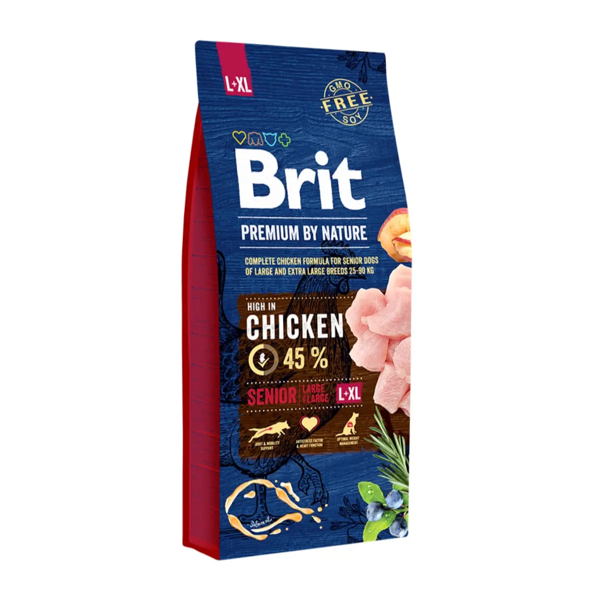 BRIT Premium By Nature Senior Large Breed, L-XL, Pui, hrana uscata caini senior, 15kg