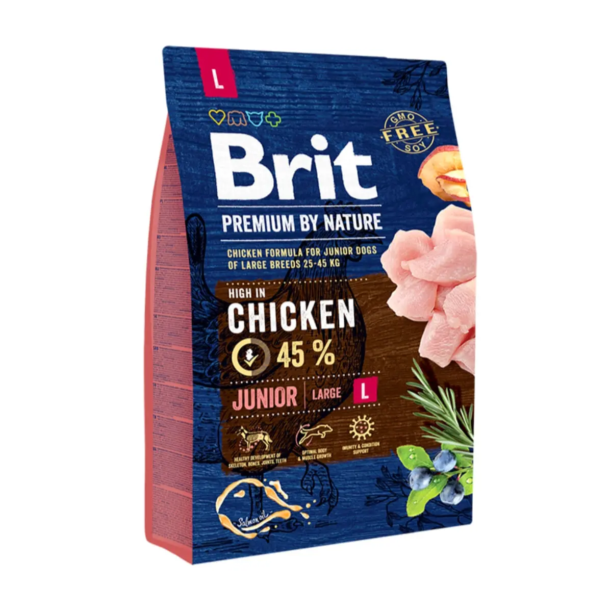 BRIT Premium By Nature Junior Large Breed, L, Pui, hrana uscata caini junior, 3kg