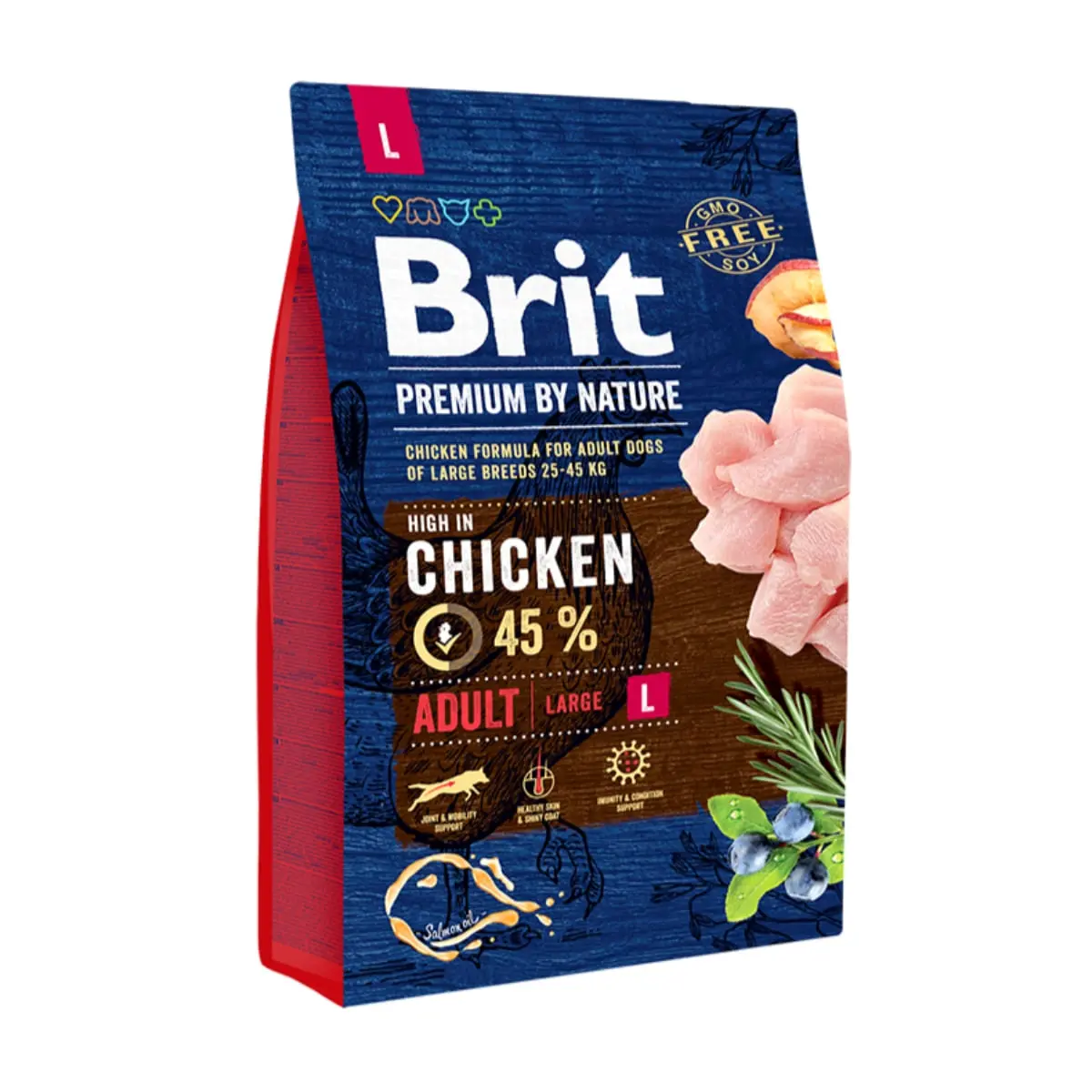 BRIT Premium By Nature Adult Large Breed, L, Pui, hrana uscata caini, 3kg