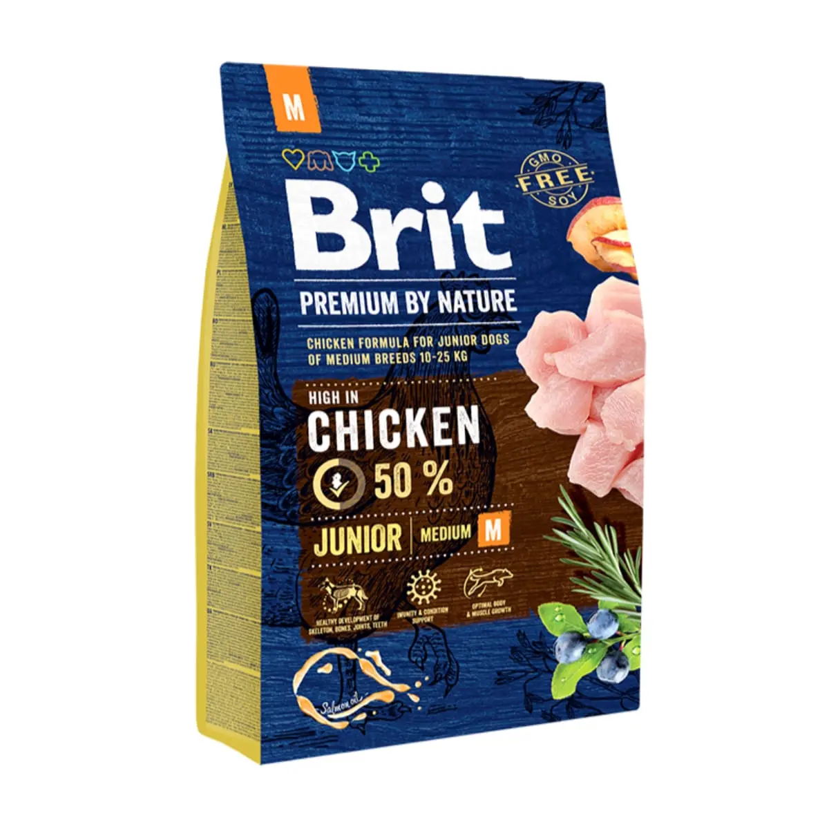 BRIT Premium By Nature Junior Medium Breed, M, Pui, hrana uscata caini junior, 3kg