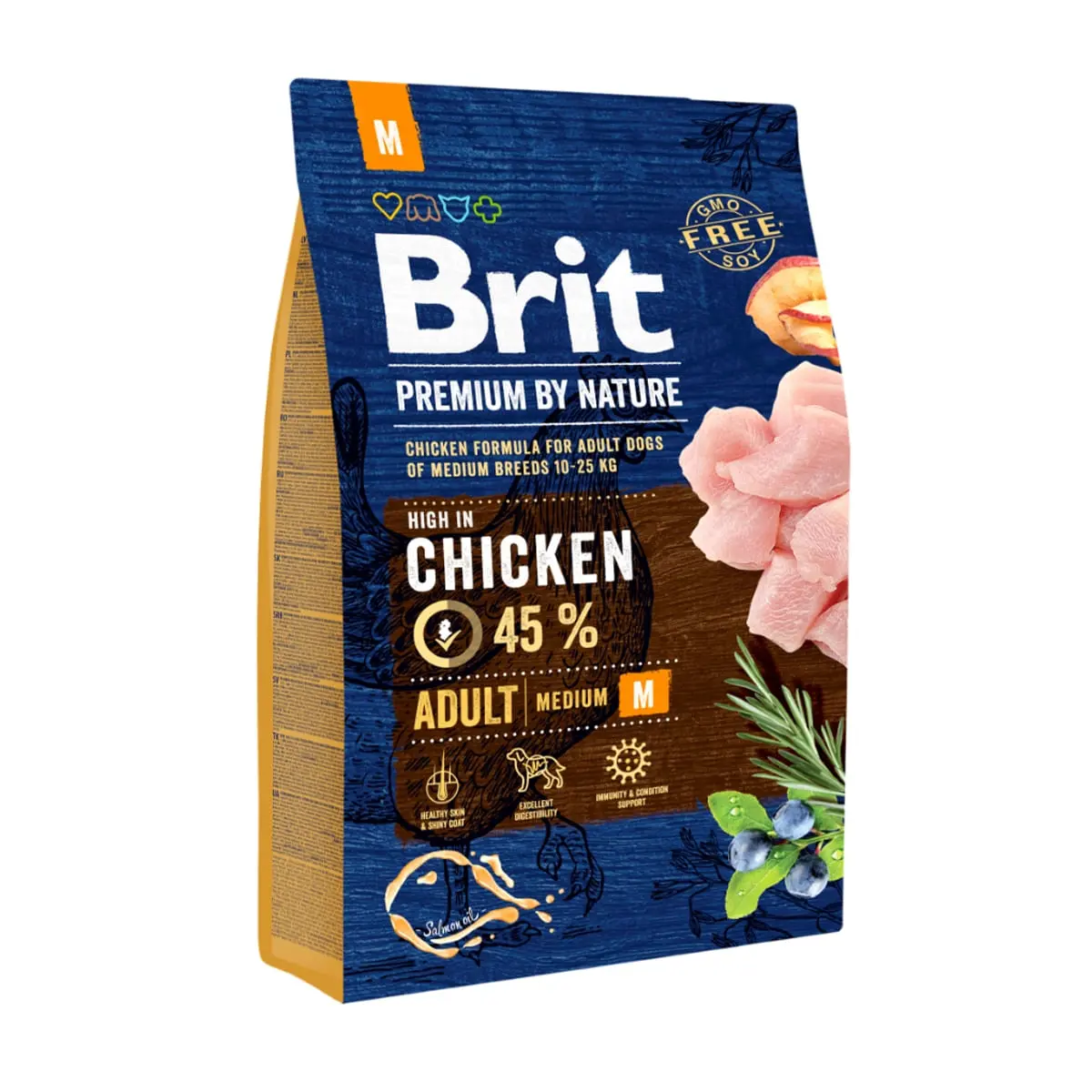 BRIT Premium By Nature Adult Medium Breed, M, Pui, hrana uscata caini, 3kg