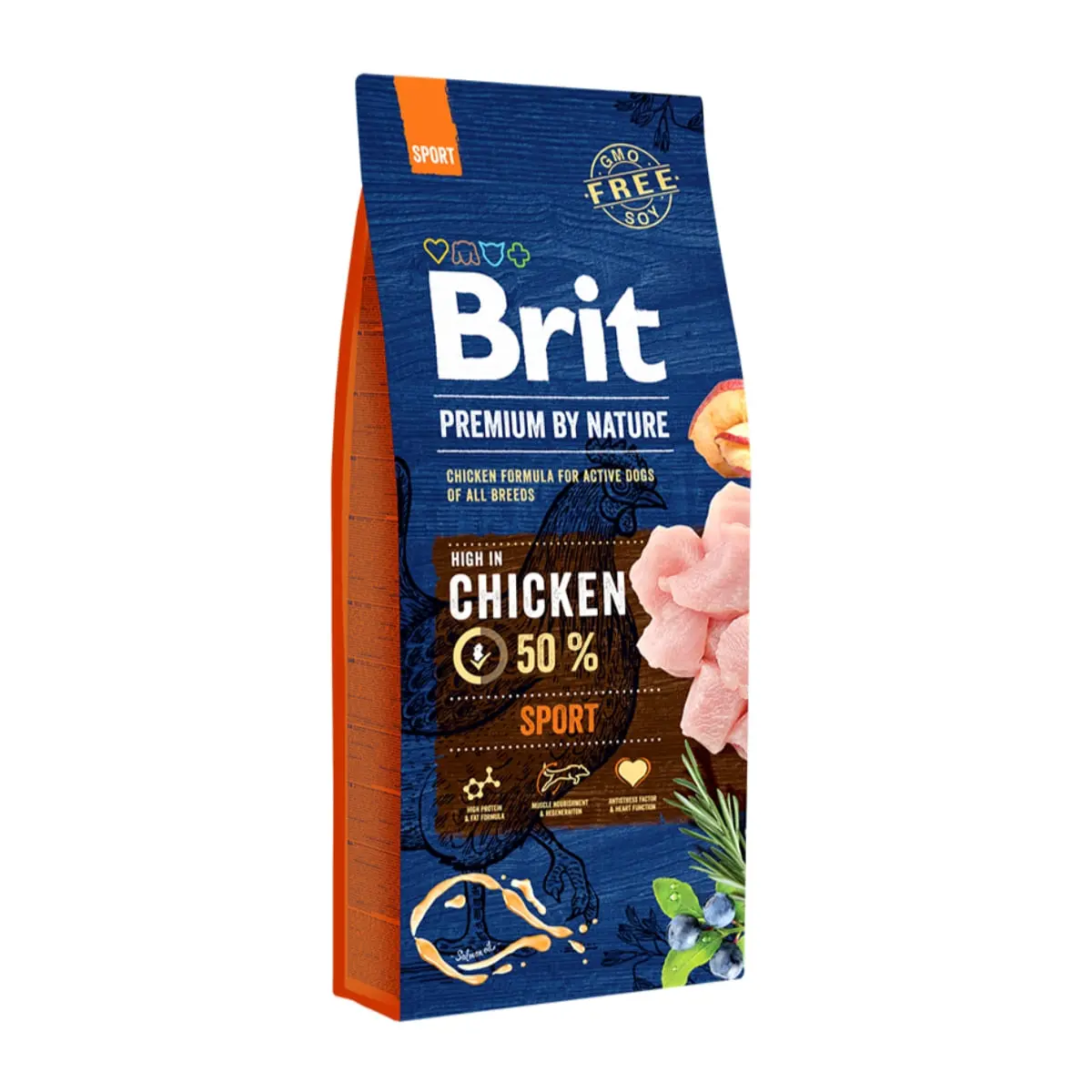 BRIT Premium By Nature Sport, Pui, hrana uscata caini, activitate intensa, 15kg