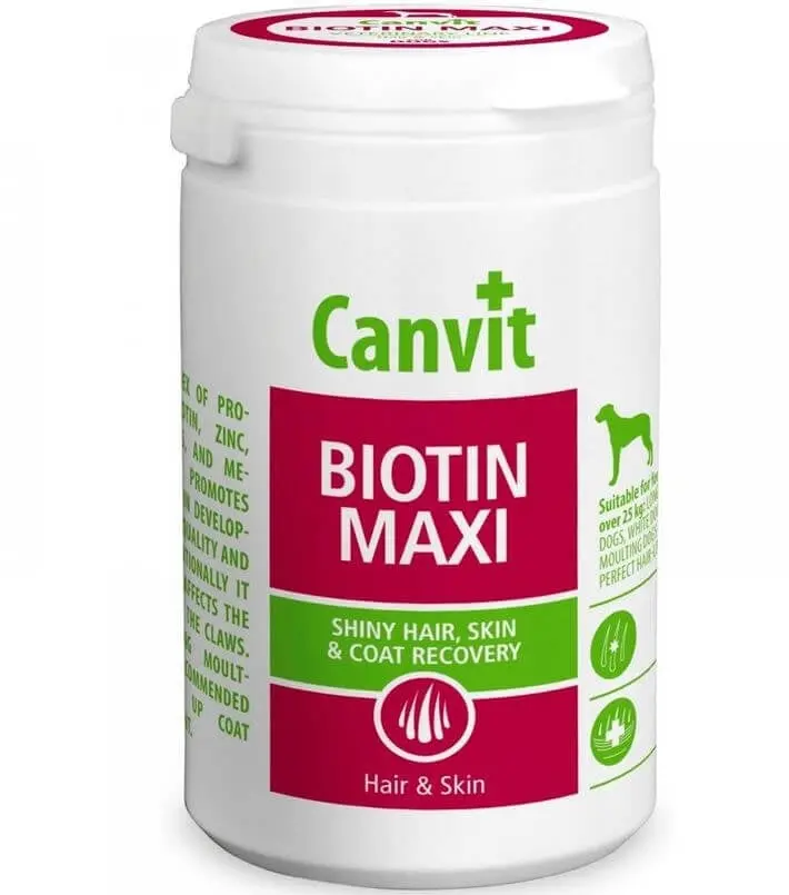 CANVIT Biotin Maxi, supliment piele & blana caini CANVIT Biotin Maxi, M-XL, supliment piele & blana caini, flacon, 500g - Image 2