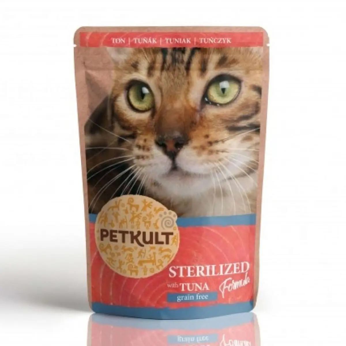 PETKULT Sterilised, Ton, hrana umeda fara cereale pisici PETKULT Sterilised, Ton, plic hrana umeda fara cereale pisici, 100g